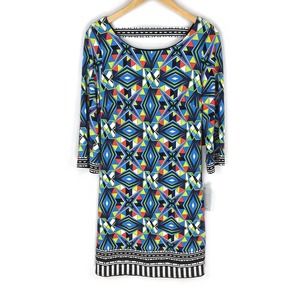 Laundry Shelli Segal Dress Colorful Knee Length Shift Party Fall NWT S
